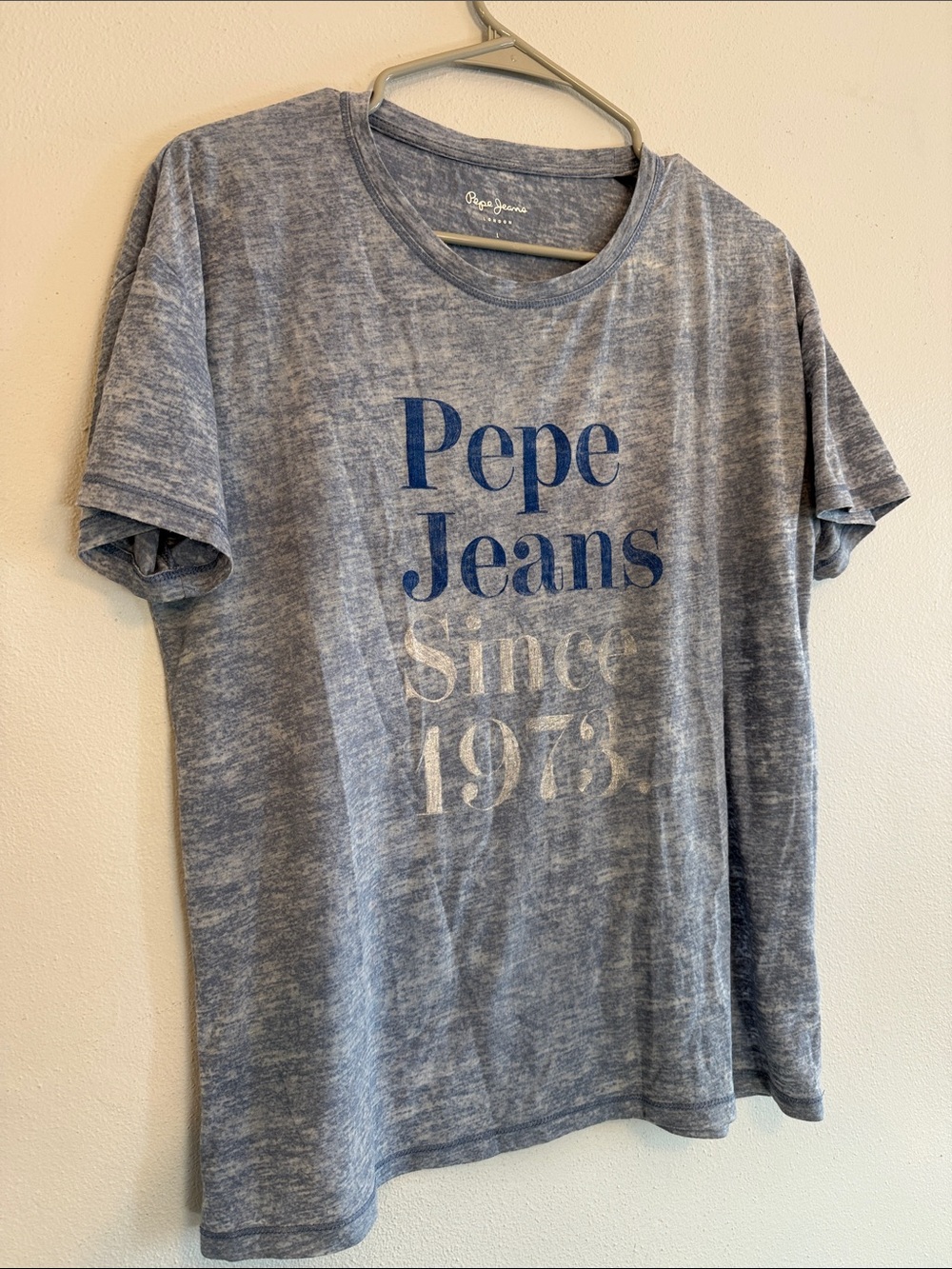 Pepe Jeans London Blue Graphic T-Shirt Size L